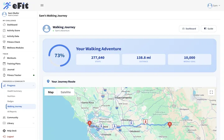 Walking Journey from San Francisco to Yosemite Valley
